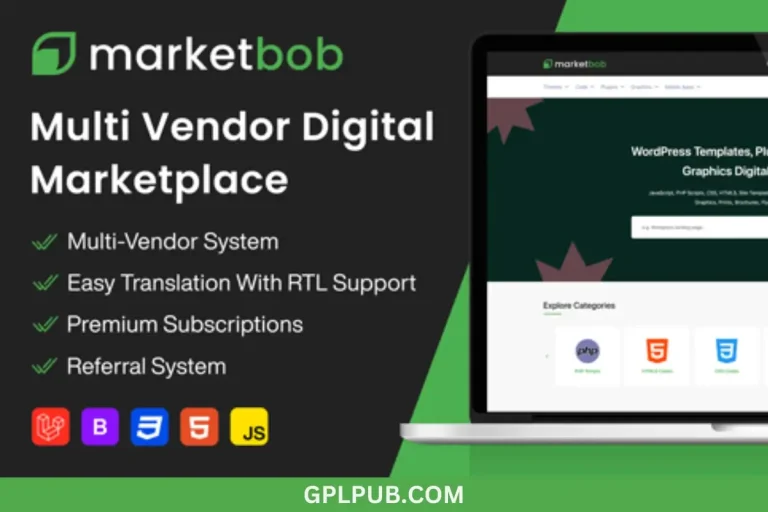 Free Download Marketbob - Multi-Vendor Digital Marketplace (SAAS Ready)