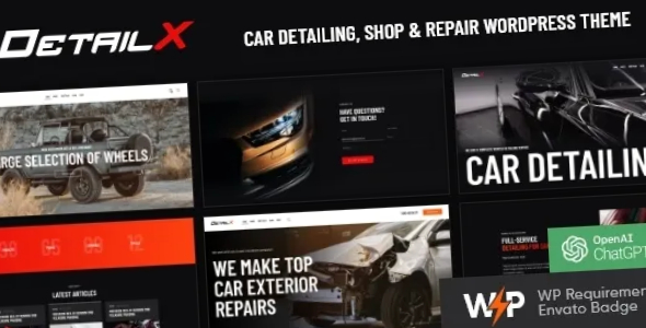 DetailX Car Detailing Shop Repair WordPress Theme DetailX Theme