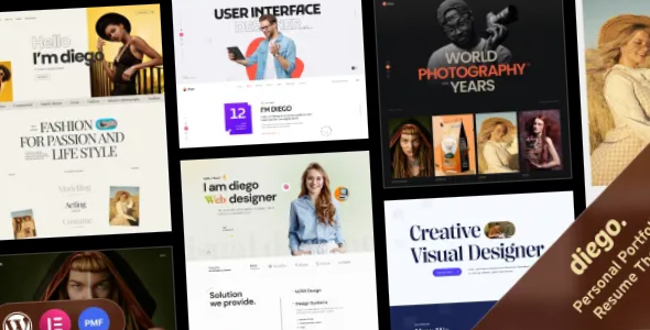 Diego Creative Personal Portfolio Resume WordPress Theme Diego Theme
