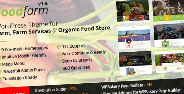 FoodFarm WordPress Theme for Farm Farm Services and Organic Food Store FoodFarm Theme