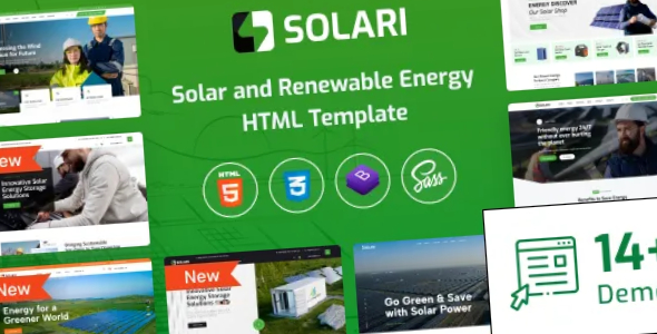 Solari Ecology Solar Energy HTML Template RTL Solari HTML Template + RTL