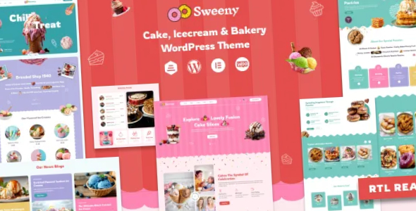 Sweeny Cake Ice Cream Bakery Store WordPress Theme Sweeny Theme