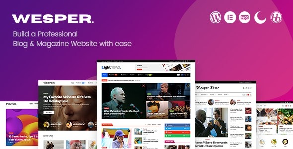 Wesper WordPress Theme for Blogs Magazines Nulled Wesper Theme Nulled v1.1.8